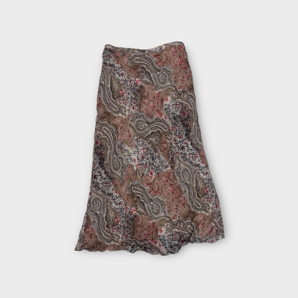 80s True Vintage Elegant Paisley Maxi Skirt sz 10